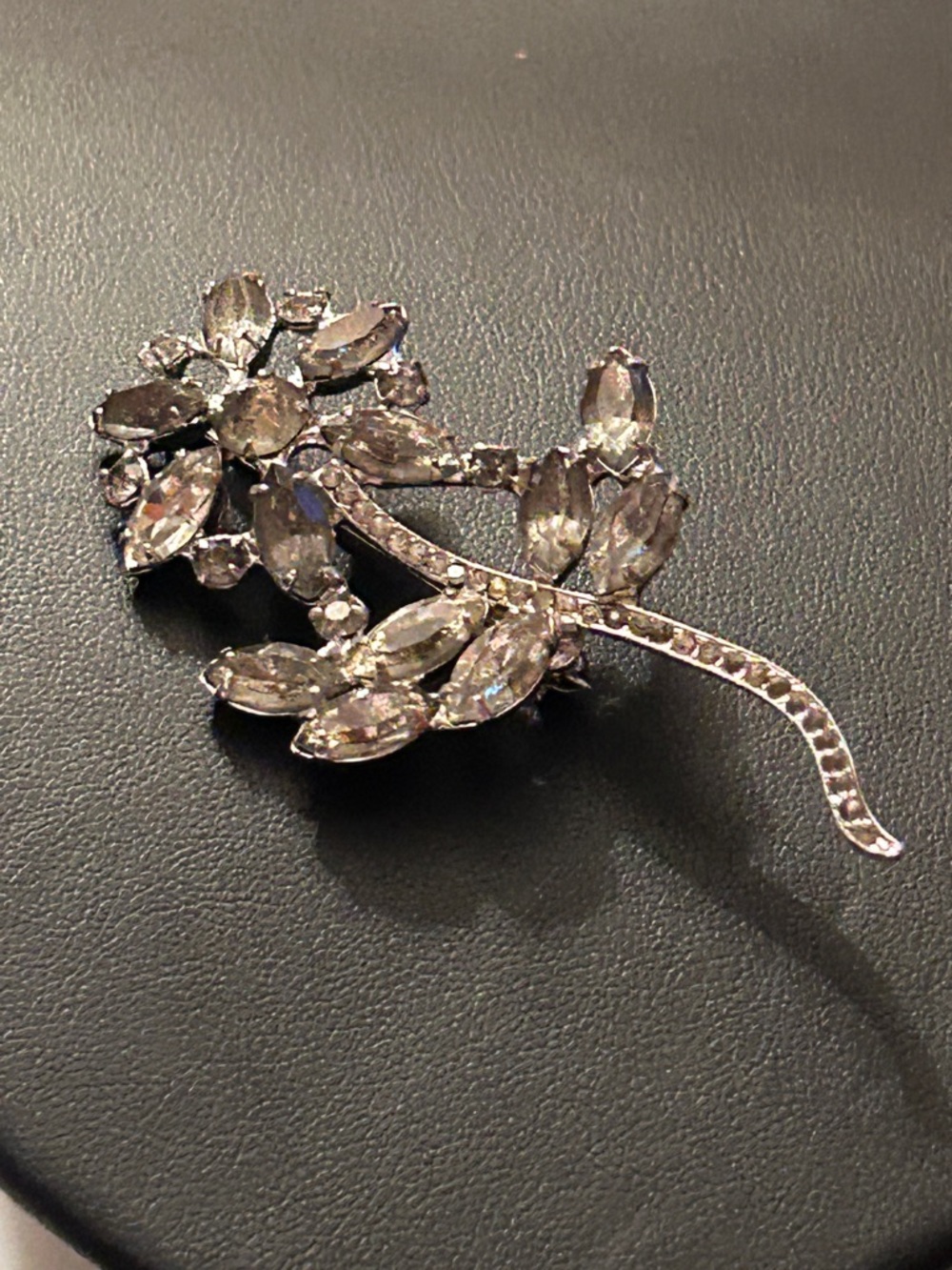 Vintage House of Shrager Schrager Creation Sterling Silver Long Stem Flower